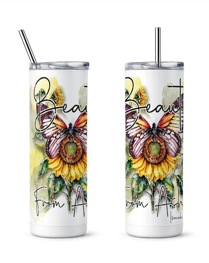 Stylish Christian Theme Tumbler with Splash-Proof Lid