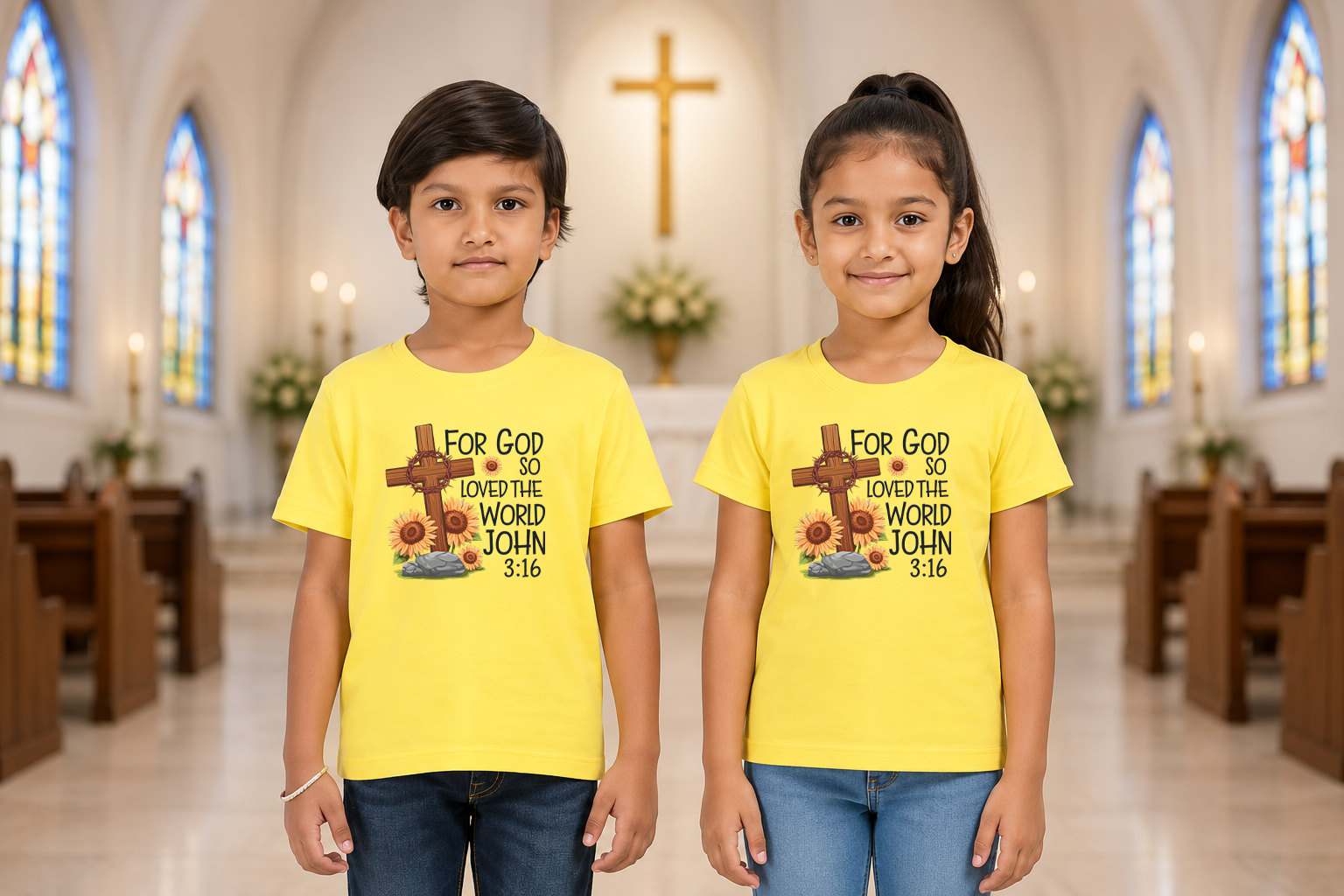 Boys & Girls Classic Crew Neck Cotton Tee