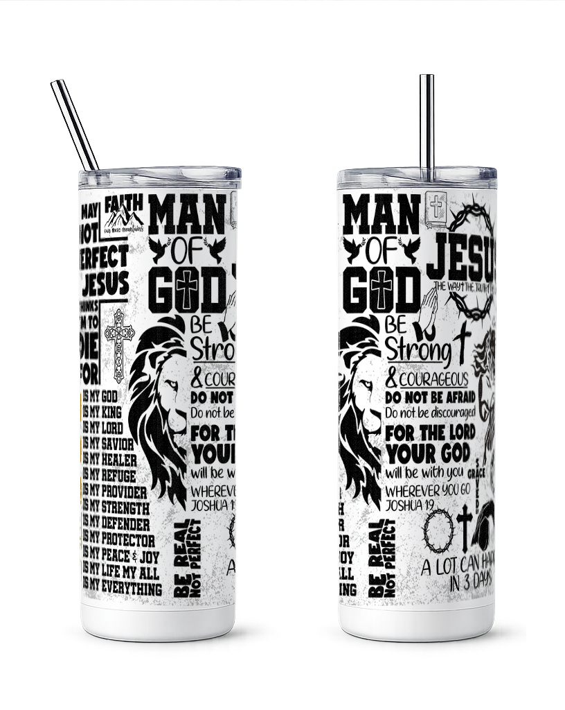 Stylish Christian Theme Tumbler with Splash-Proof Lid