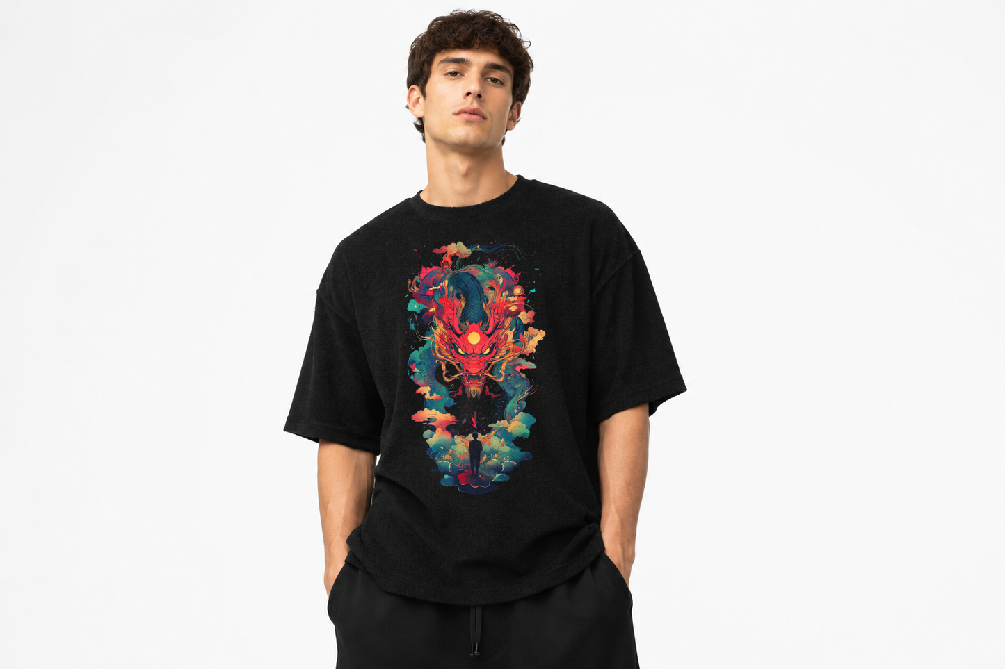 Drop Shoulder Anime Graphic Tee