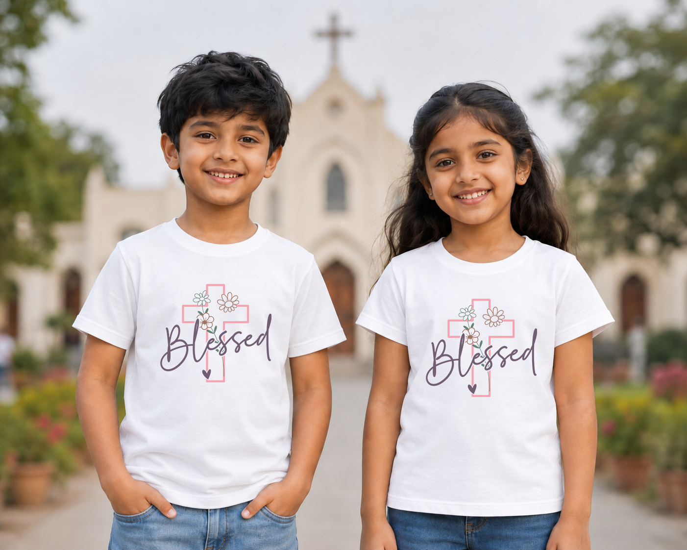 Christian Quotes Printed T-Shirt for Boys & Girls | 100% Cotton Classic Crew Neck | Soft Everyday Christian Wear