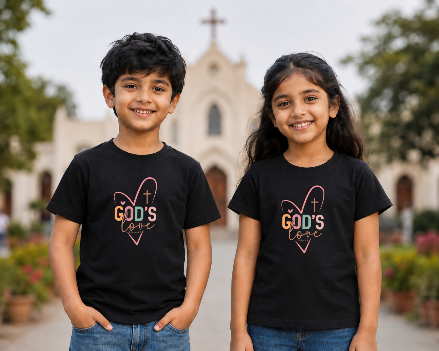 Christian Quotes Printed T-Shirt for Boys & Girls | 100% Cotton Classic Crew Neck | Soft Everyday Christian Wear