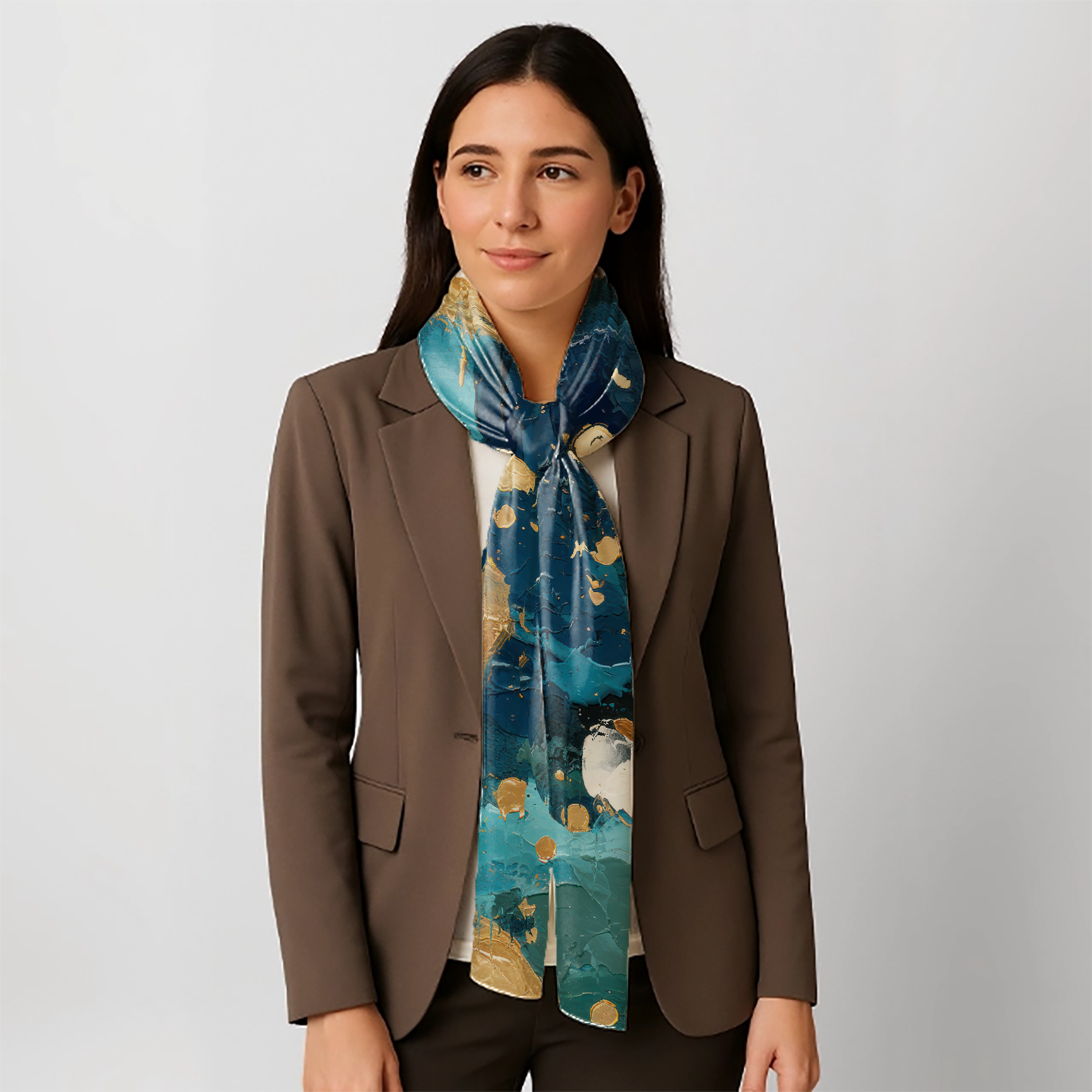 Elegant Printed Satin Stole – Soft, Lightweight & Silky Smooth