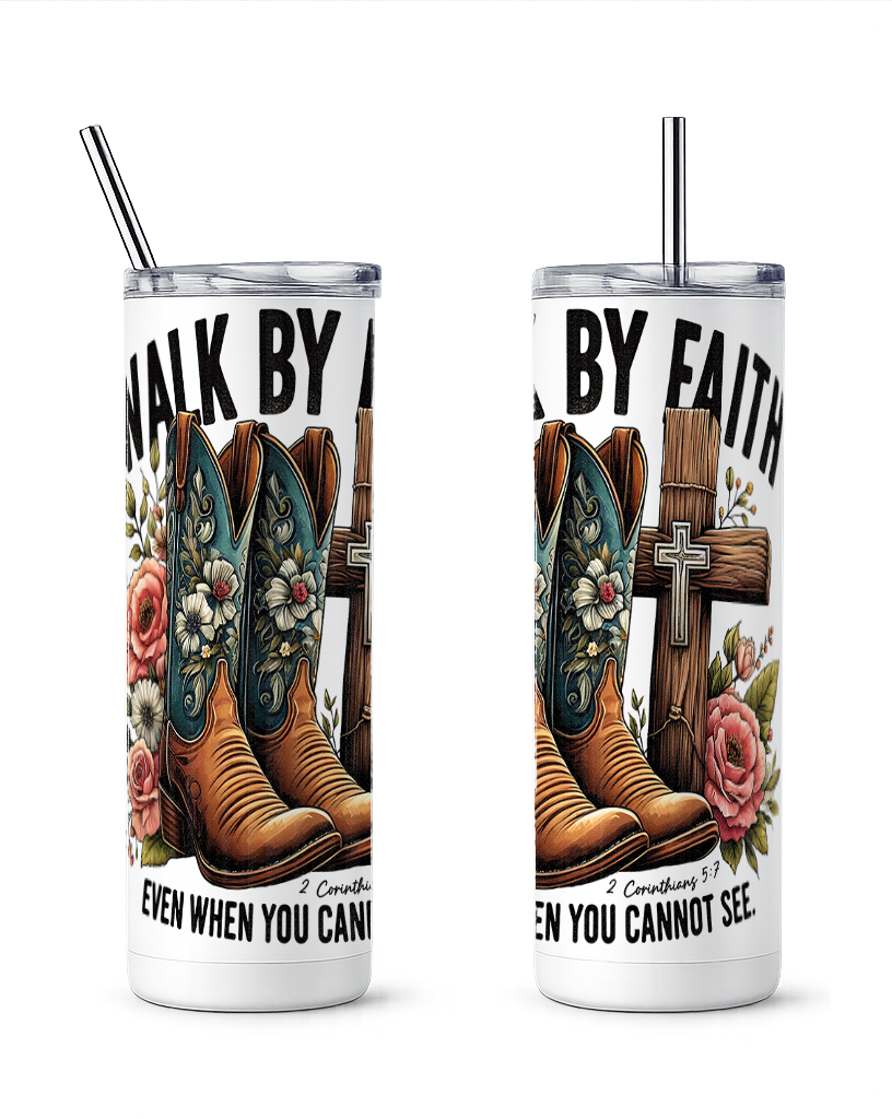 Stylish Christian Theme Tumbler with Splash-Proof Lid