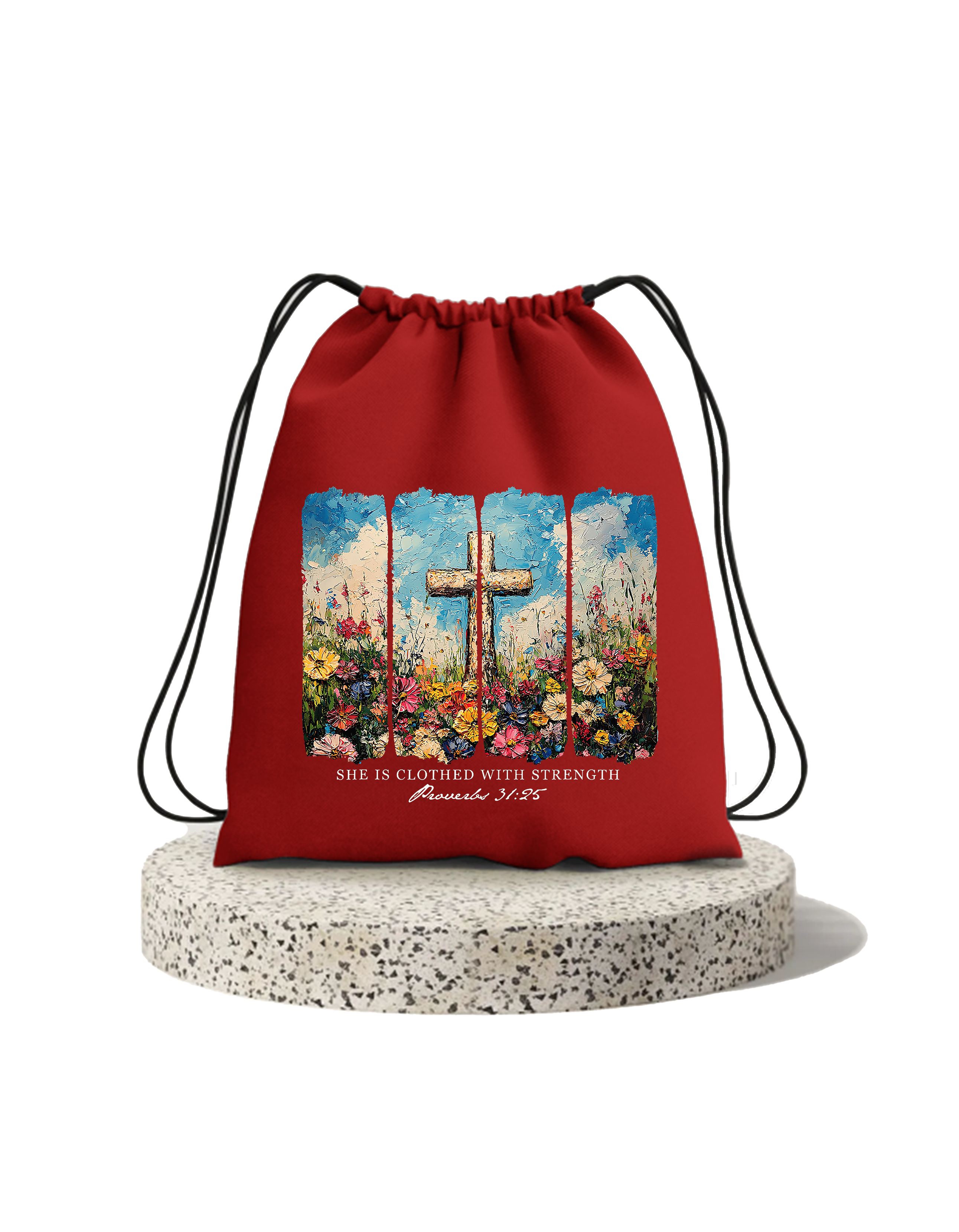 Christian Quotes Drawstring Cotton Bag | Premium Christian Sport & Travel Bag