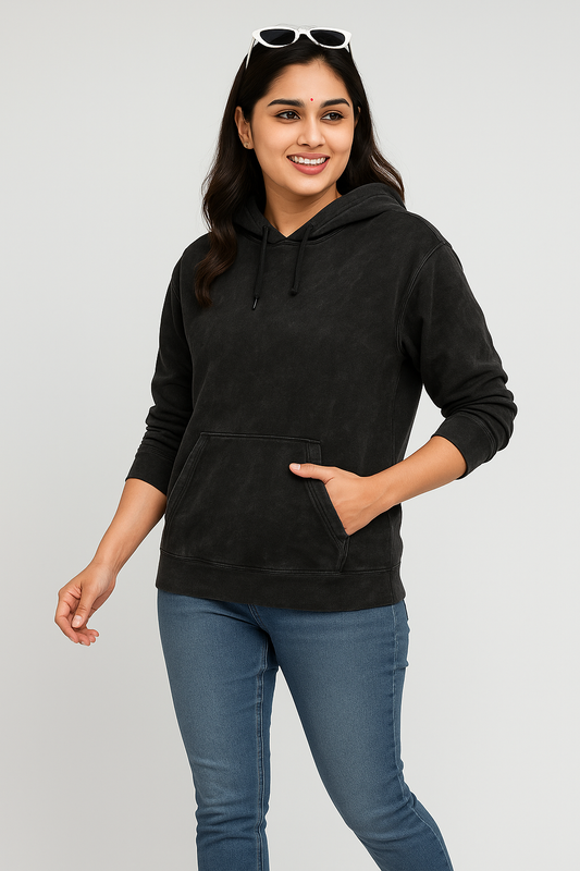 Unisex - Classic Acid Wash Hoodie – Premium Cotton Sweatshirt - Plain
