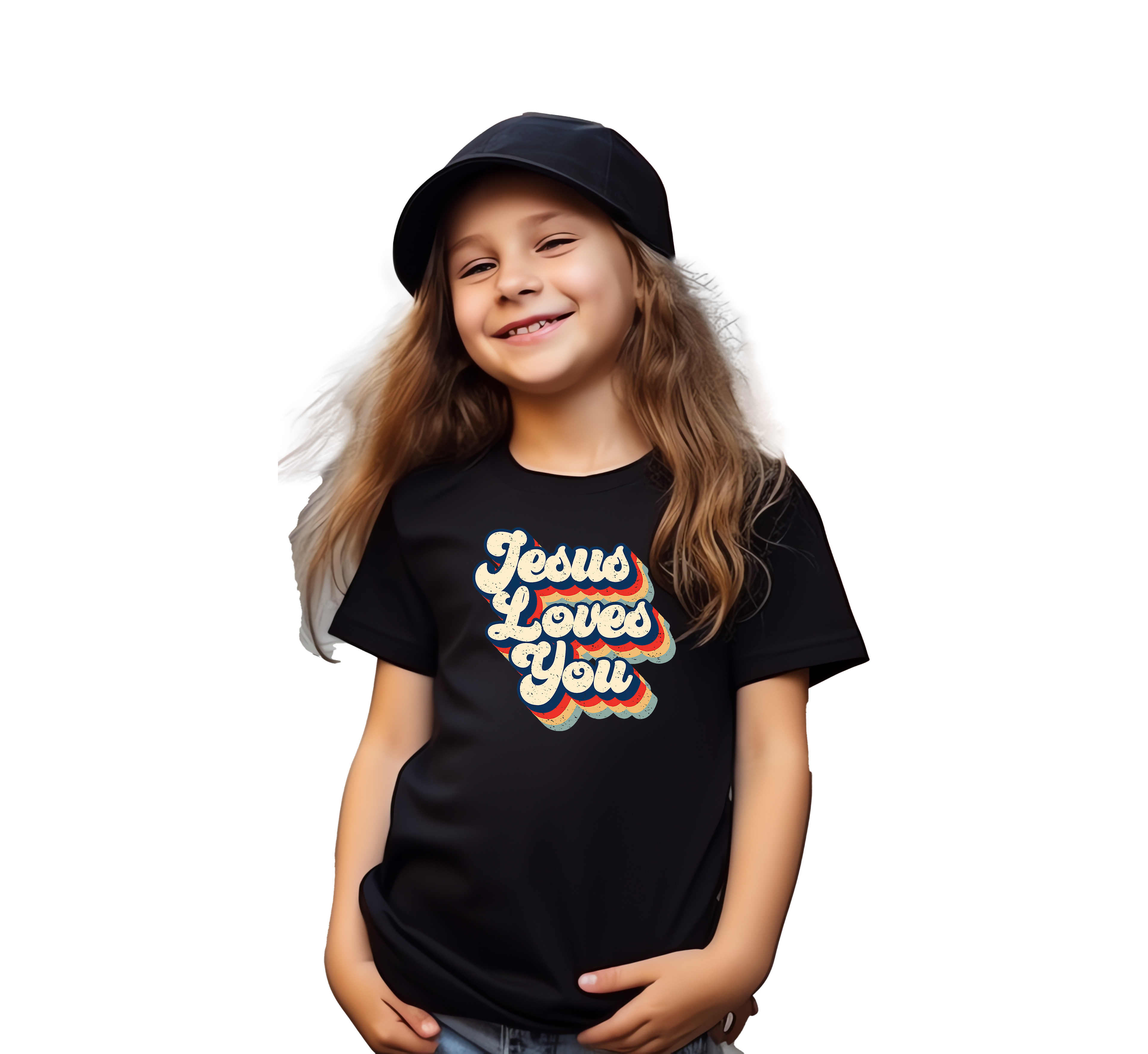 Jesus Loves You Printed T-Shirt for Boys & Girls | 100% Cotton Classic Crew Neck | Soft Everyday Christian Wear