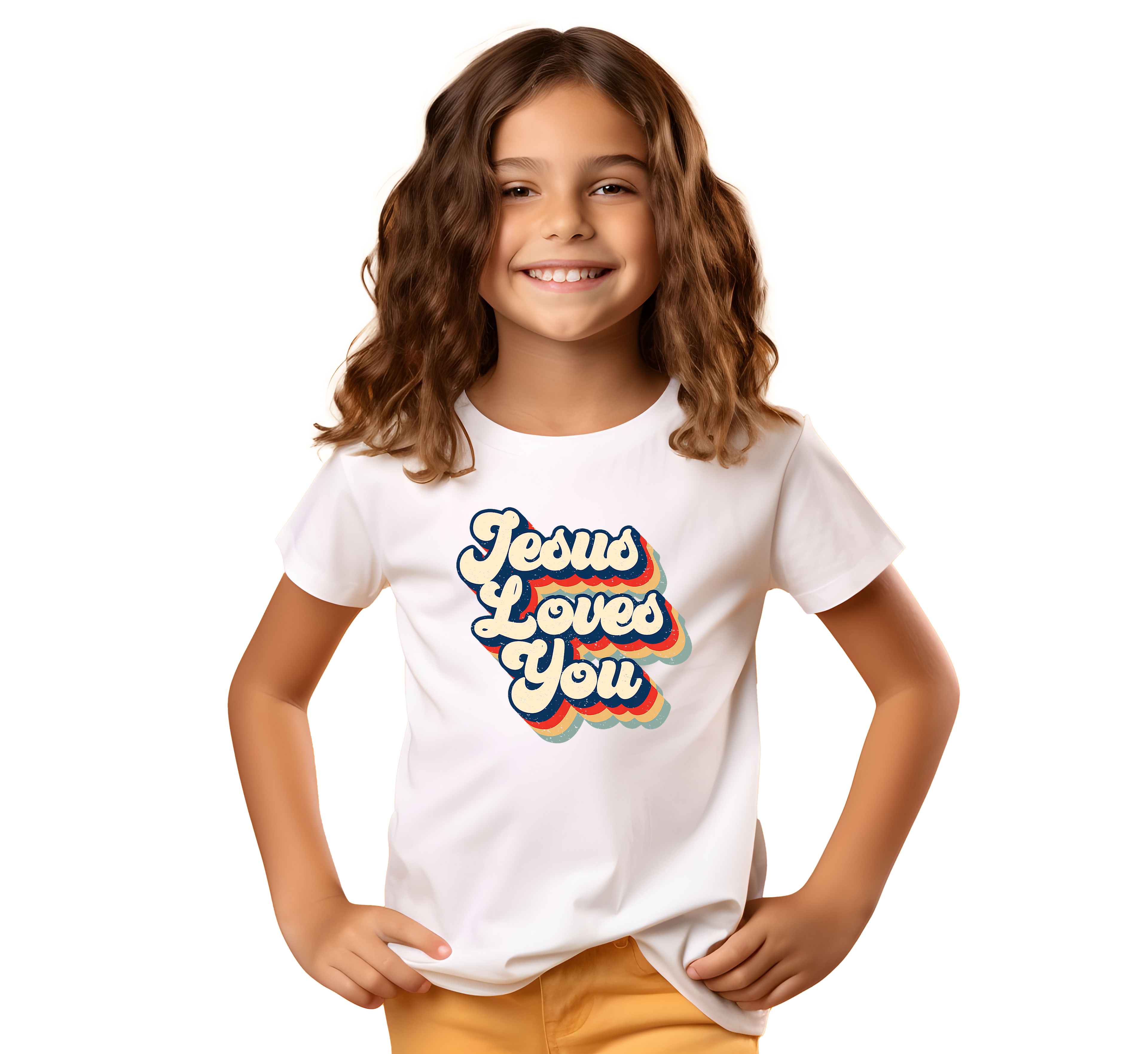 Jesus Loves You Printed T-Shirt for Boys & Girls | 100% Cotton Classic Crew Neck | Soft Everyday Christian Wear