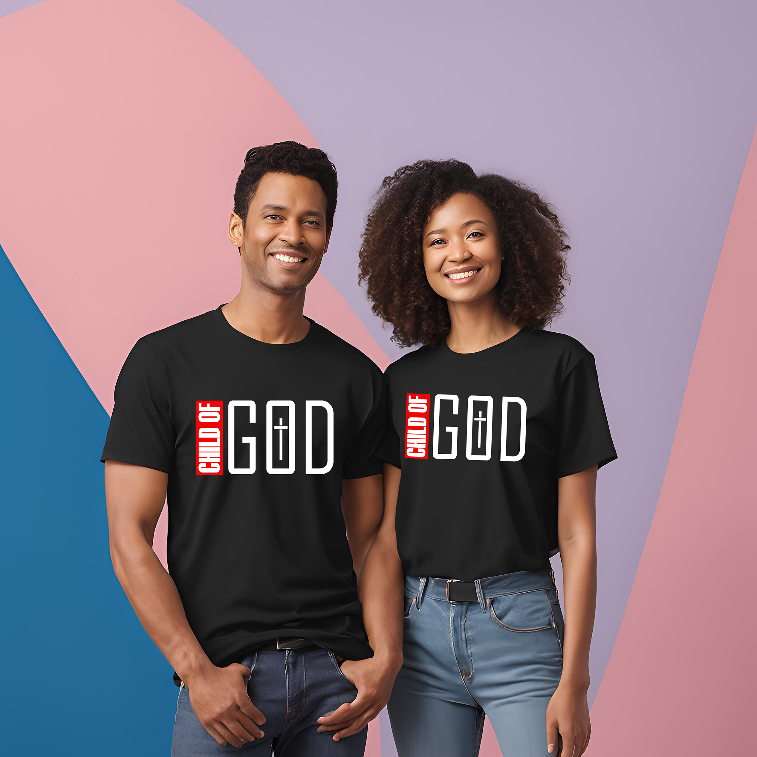 Child of God Printed Unisex Stretch T-Shirt | Premium 240 GSM White Christian Tee | Soft Cotton Blend