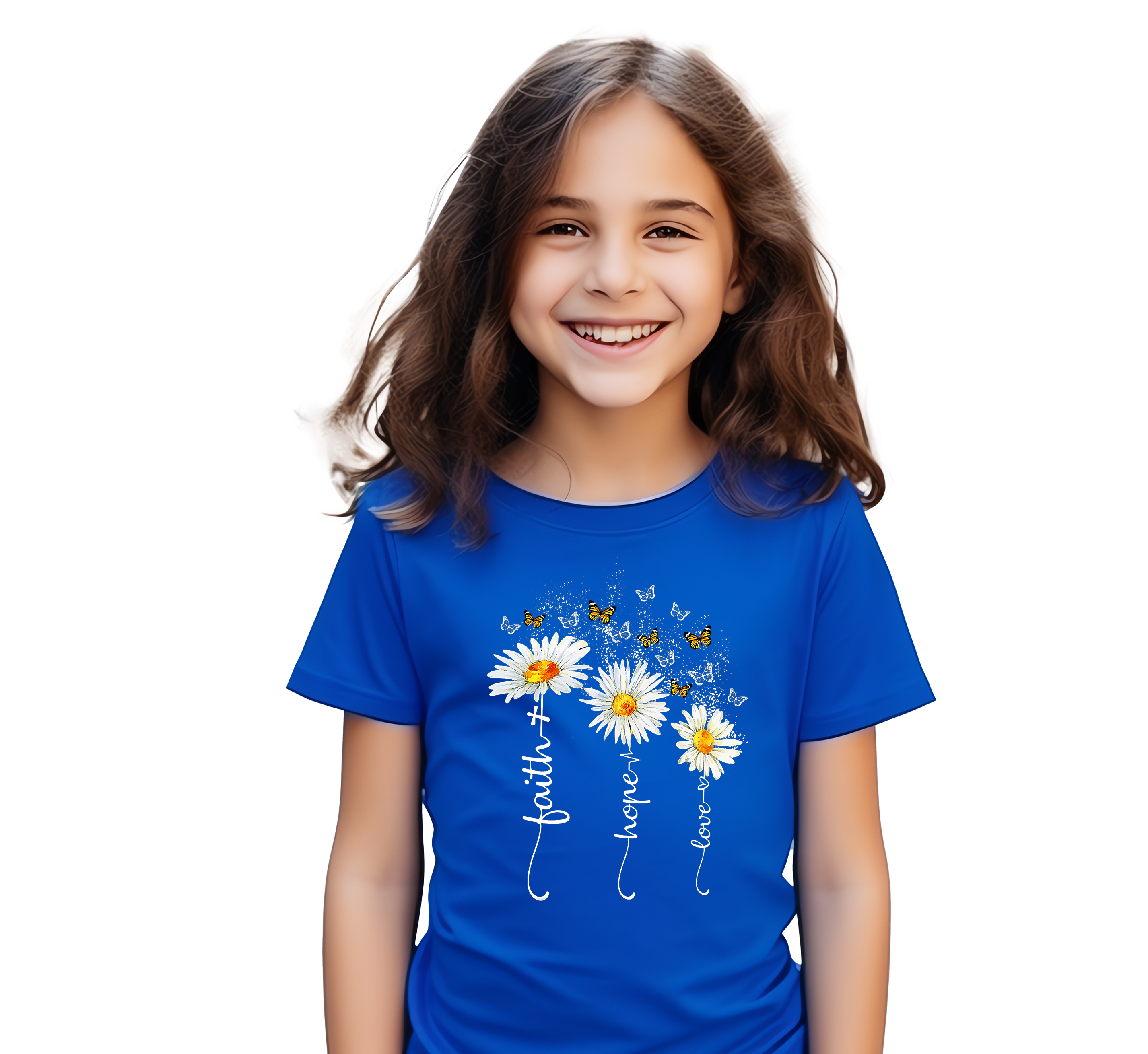 Faith Hope Love Printed T-Shirt for Boys & Girls | 100% Cotton Classic Crew Neck | Soft Everyday Christian Wear