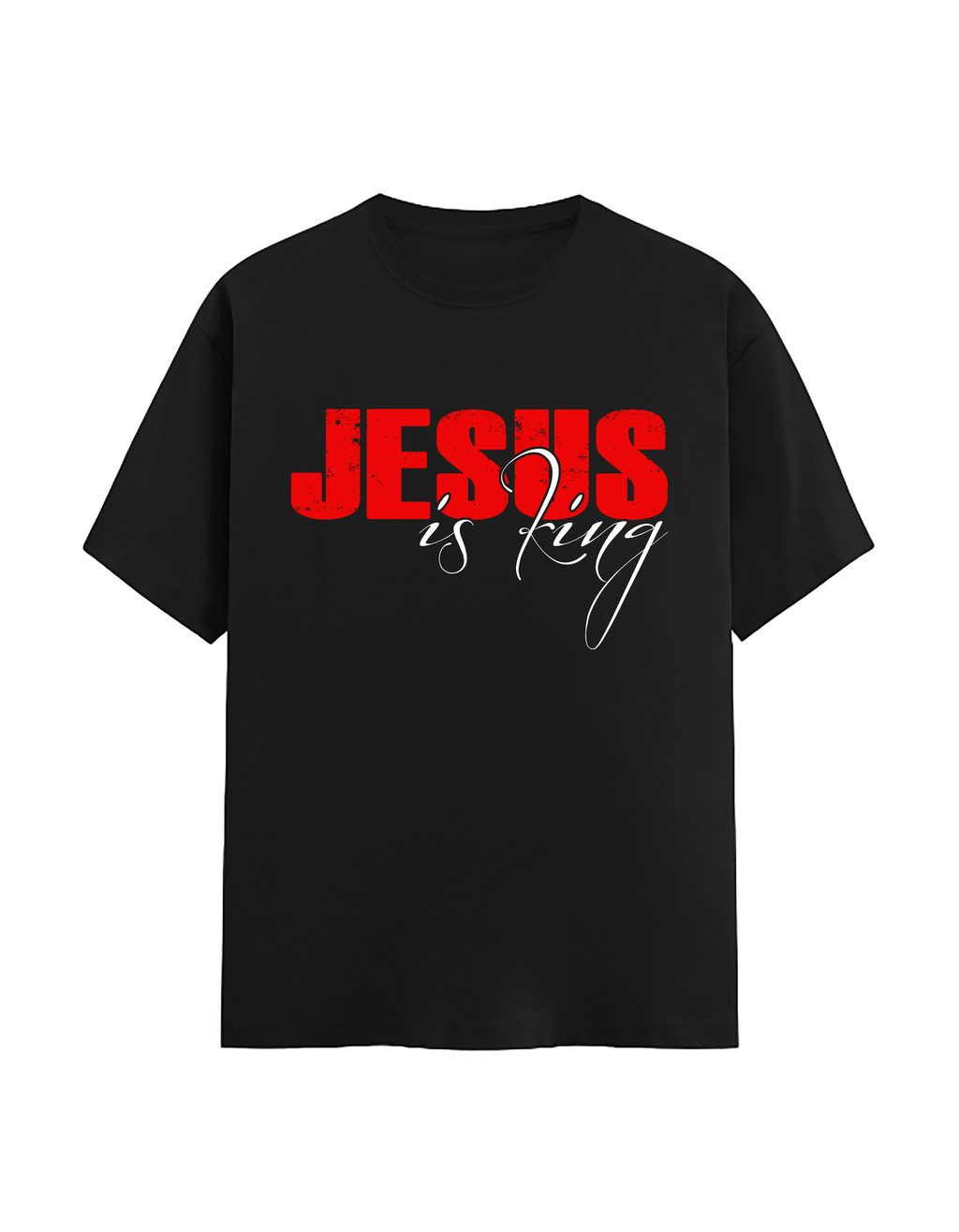 Jesus is King Printed Unisex Stretch T-Shirt | Premium 240 GSM White Christian Tee | Soft Cotton Blend