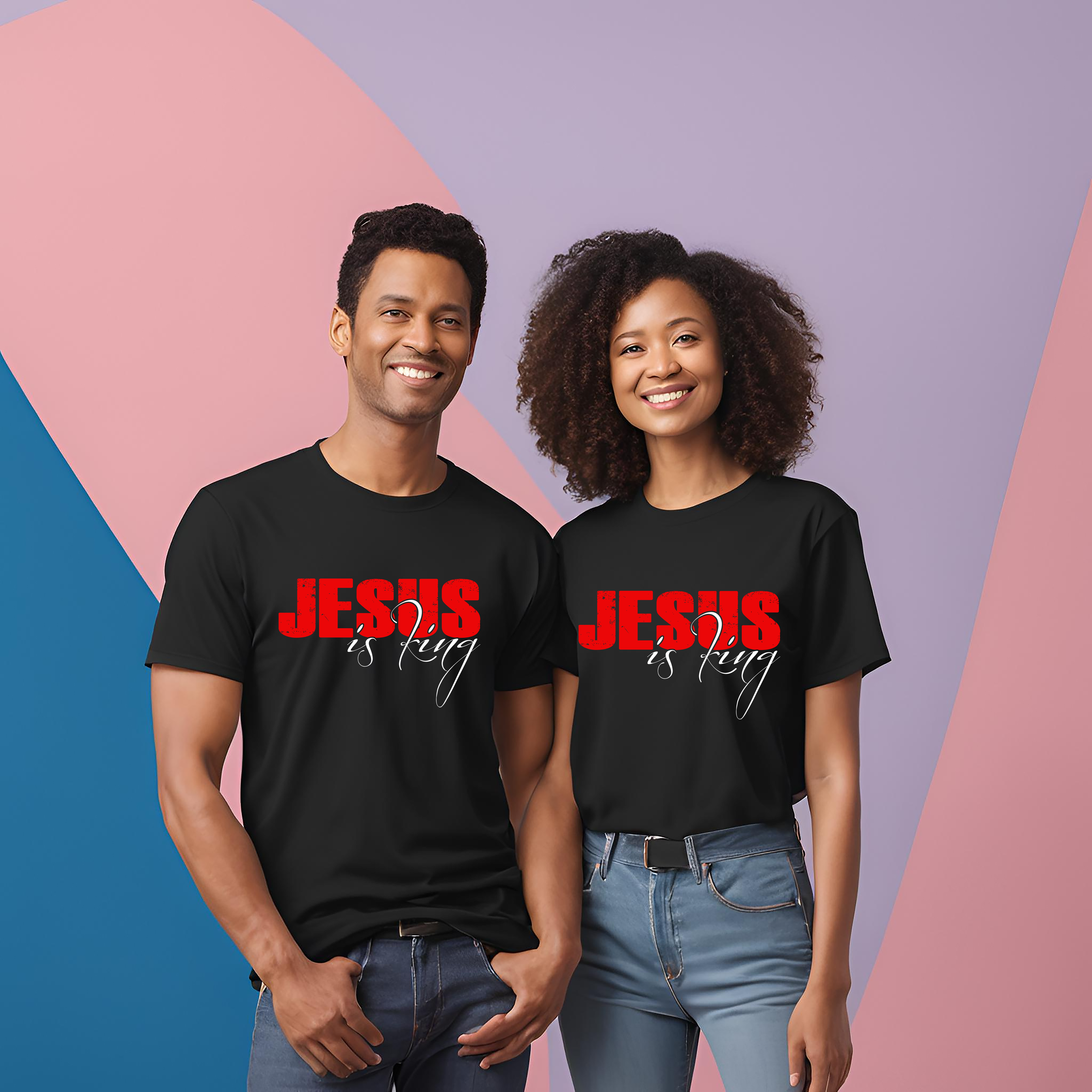 Jesus is King Printed Unisex Stretch T-Shirt | Premium 240 GSM White Christian Tee | Soft Cotton Blend