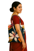 Oversized Cotton Tote with Bottle Holder