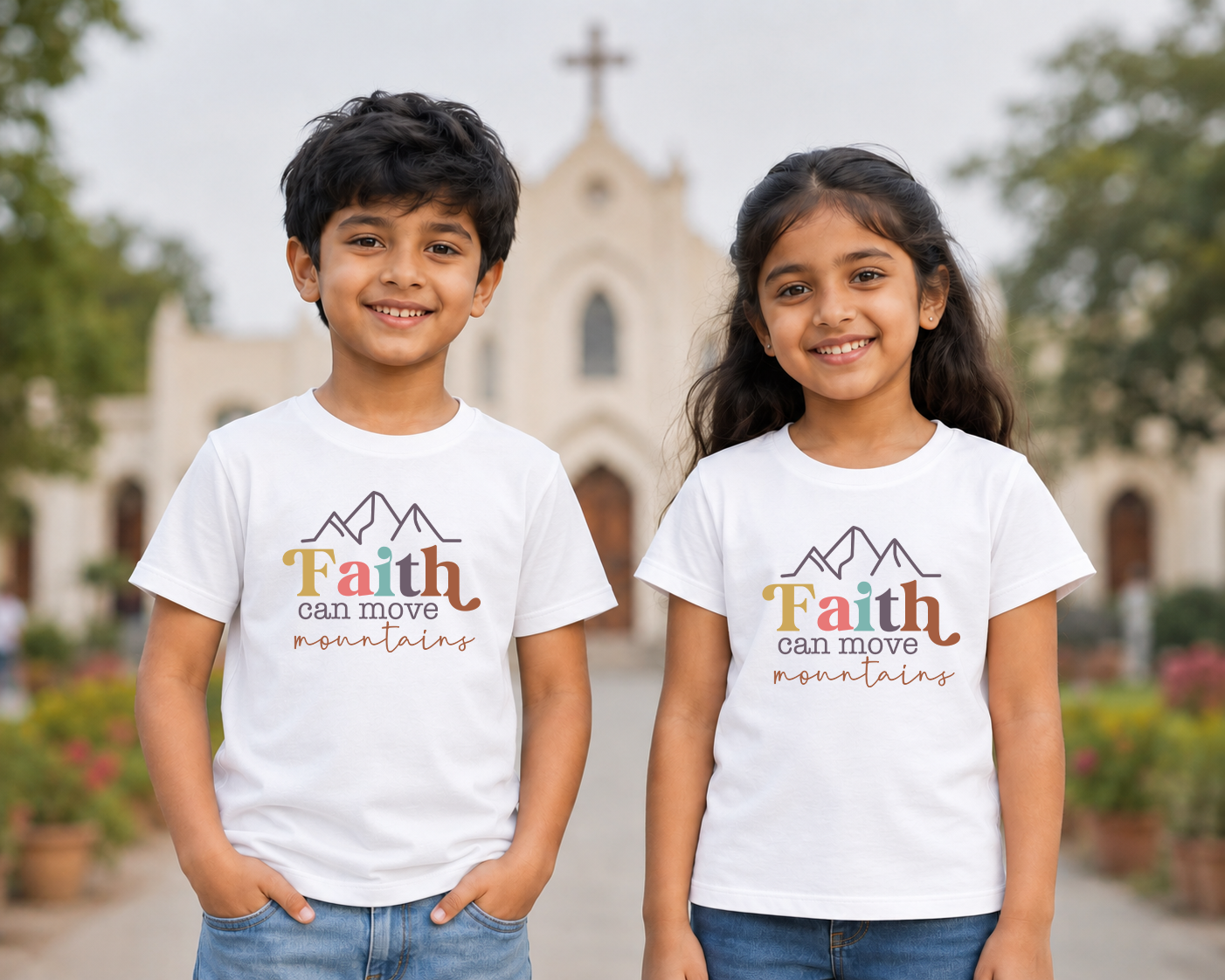 Christian Quotes Printed T-Shirt for Boys & Girls | 100% Cotton Classic Crew Neck | Soft Everyday Christian Wear