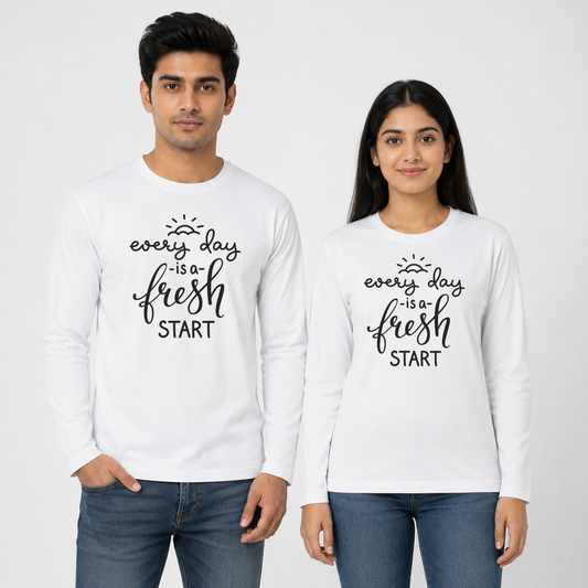 Casual Unisex Full Sleeve Cotton Tee