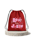 Love like Jesus Printed Cotton Drawstring Bag | Christian Gym & Everyday Carry Bag