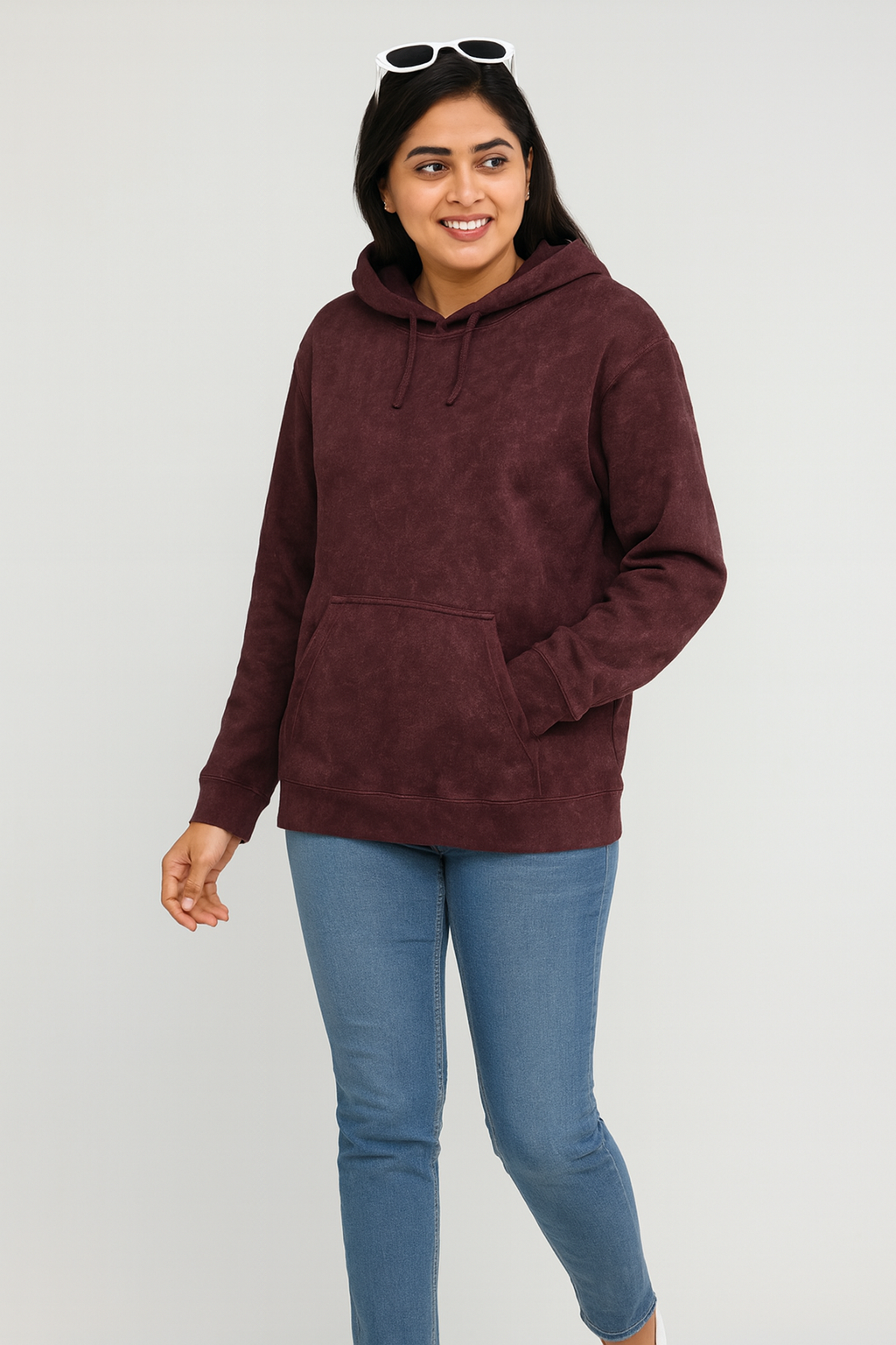 Unisex - Classic Acid Wash Hoodie – Premium Cotton Sweatshirt - Plain