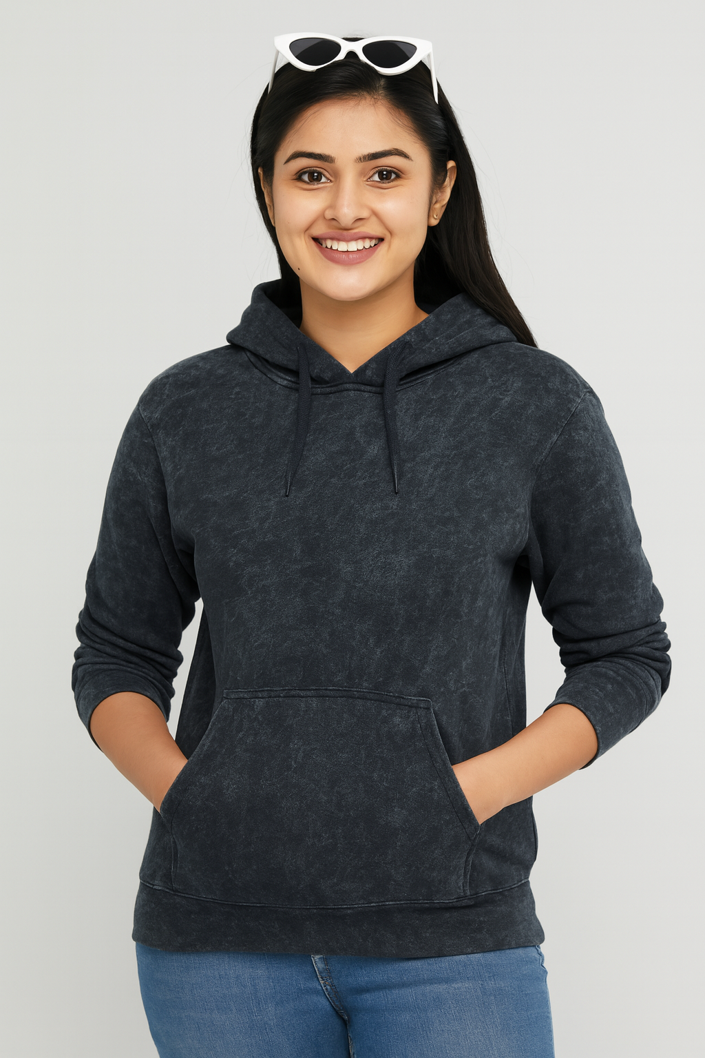 Unisex - Classic Acid Wash Hoodie – Premium Cotton Sweatshirt - Plain