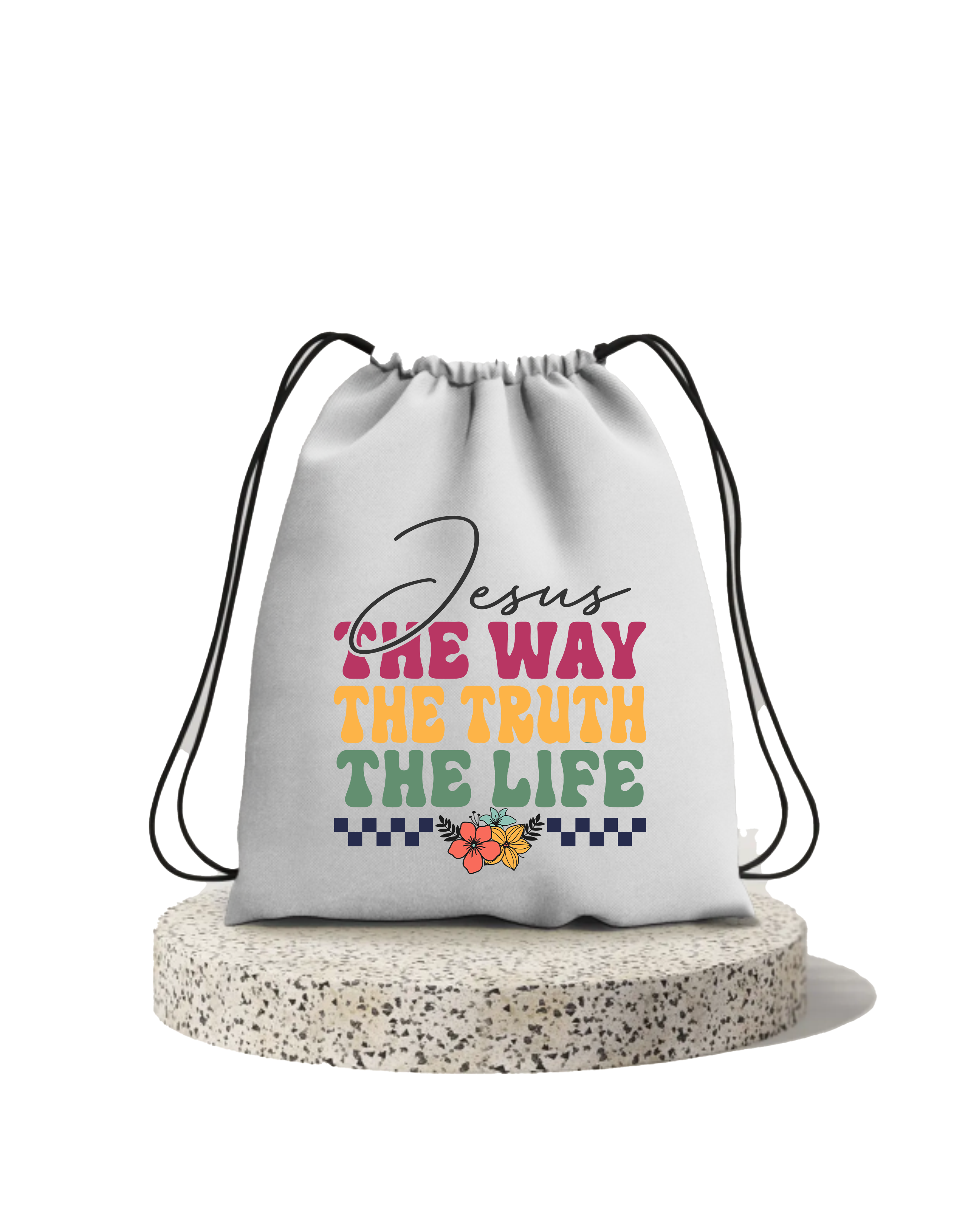 The Way, The Truth, The Life Drawstring Cotton Bag | Premium Christian Sport & Travel Bag