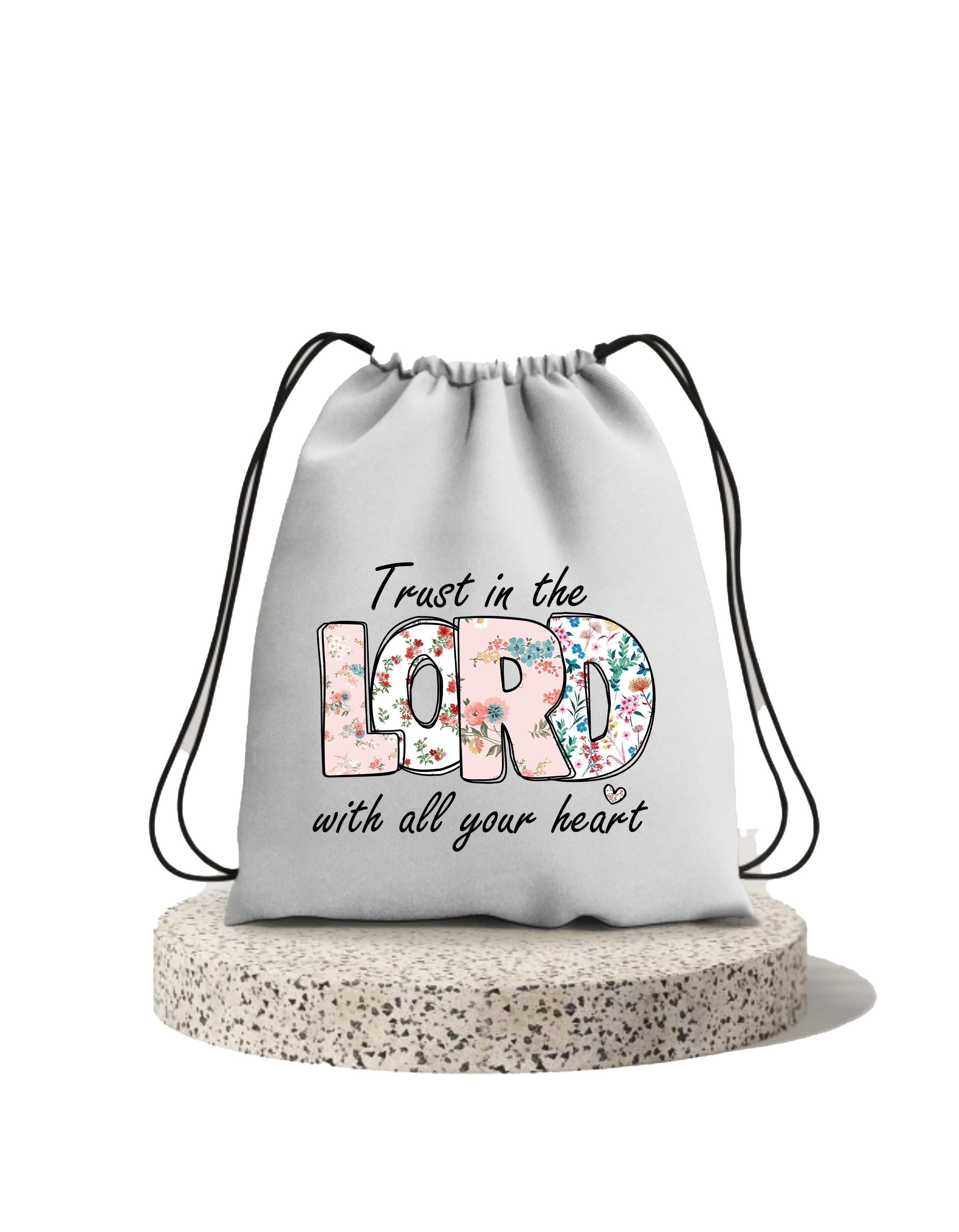 Trust in the Lord Drawstring Cotton Bag | Premium Christian Sport & Travel Bag