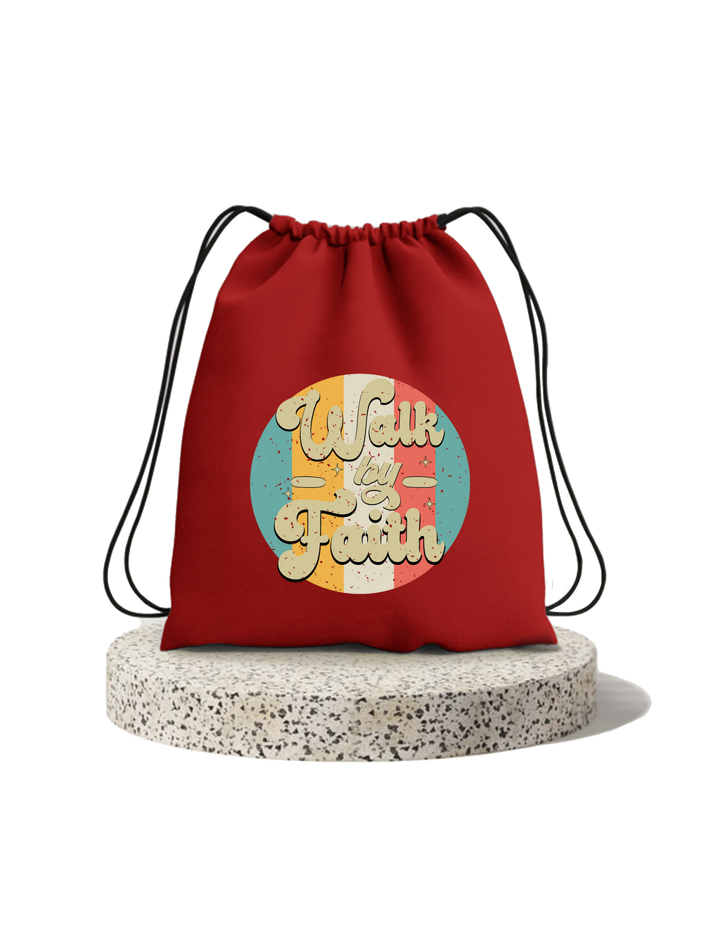 Walk by Faith Drawstring Cotton Bag | Premium Christian Sport & Travel Bag