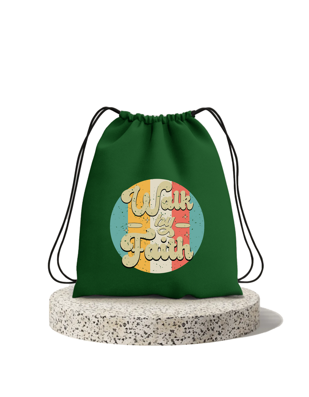 Walk by Faith Drawstring Cotton Bag | Premium Christian Sport & Travel Bag